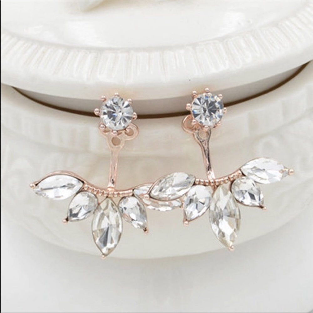 Gold Crystal Earring Jacket - Picture 3 of 5